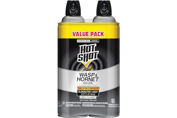 Hot Shot Wasp & Hornet Killer Spray, For Insects Eliminates the Nest, Sprays Up To 27 Feet, 14 fl Ounce, 2 Pack