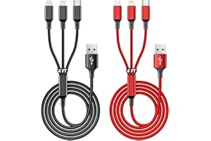 Multi Charging Cable, 4ft 2Pack Multi Phone Charger Cable Braided Universal 3 in 1 Charging Cord Extra Long Multiple USB Cabl