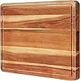 20 x 15 Inch Extra Large Wood Cutting Boards - BEZIA XL Stove Top Cover Chopping Board - Meat Cutting Board for BBQ - Turkey Carving Board - Extra Large Charcuterie Board with Handles Juice Groove