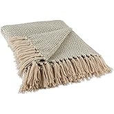 DII Diamond Throw Collection Cotton Woven, 50x60, Artichoke