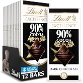 Lindt EXCELLENCE 90% Cocoa Dark Chocolate Candy Bar, 3.5 oz., 12 Pack