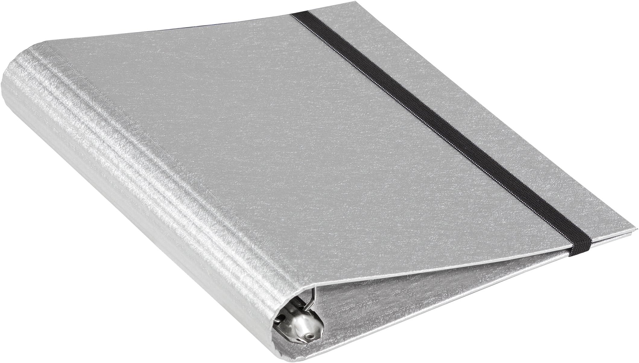 carchivo 12170407 – Ring Binder with 4 Rings and Rubber, A4, Silver