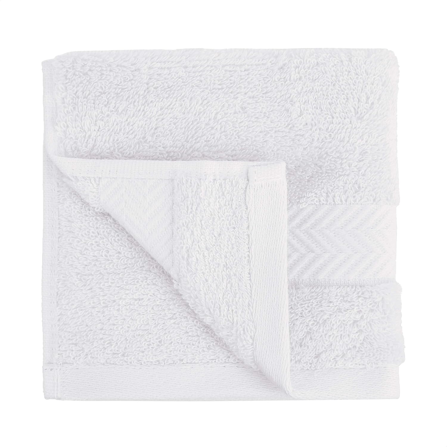 Basics Egyptian Cotton Washcloths - 6-Pack, Pristine Snow: Home & Kitchen