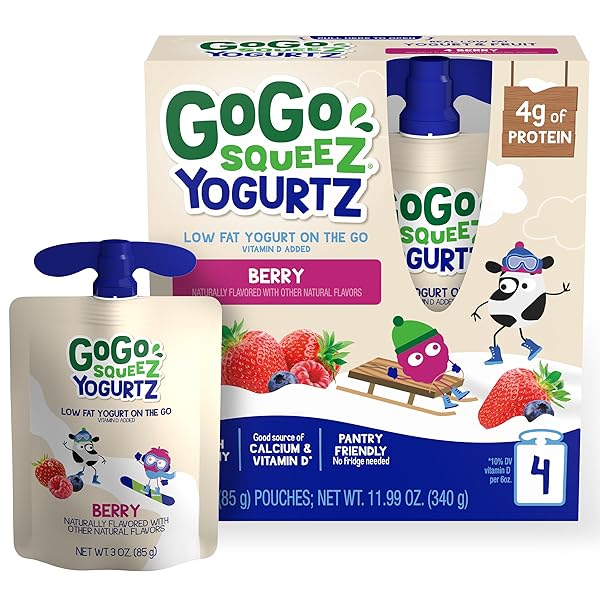 GOGO SQUEEZ YOGURTZ BERRY, 3 OZ. (4 POUCHES)...