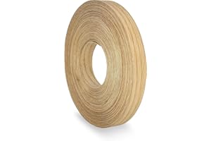 UNMAR Red Oak Wood Veneer Edge Banding 3/4 inch x 25 ft Iron On Adhesive Real Wood Flexible Edging Tape Trim Laminate Plywood Furniture Countertop Cabinet Formica Repair Strip Molding Roll Easy Trimmer