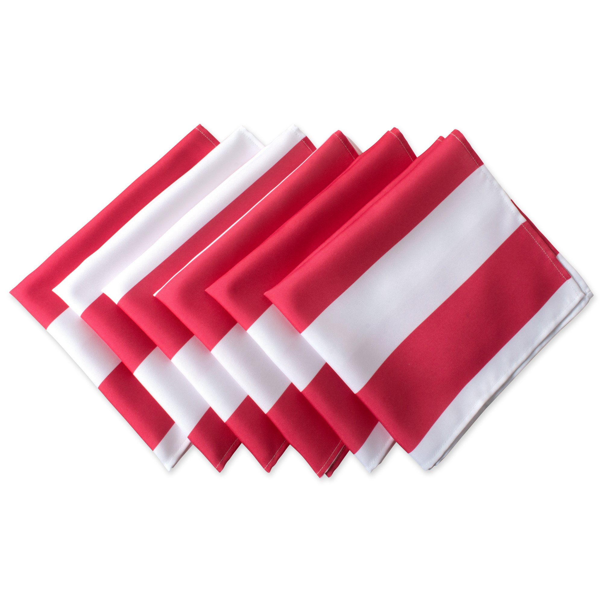 DII Coral Cabana Stripe Print Outdoor Napkins (Set of 6), 6 Piece