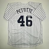 Facsimile Autographed Andy Pettitte New York Pinstripe Reprint Laser Auto Baseball Jersey Size Men's XL