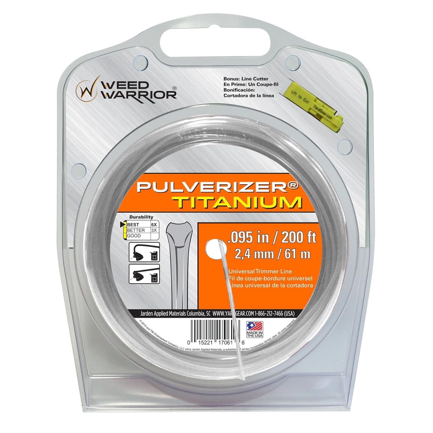 Weed Warrior 17061 Pulverizer Titanium Trimmer Lines, 0.095" by 200'