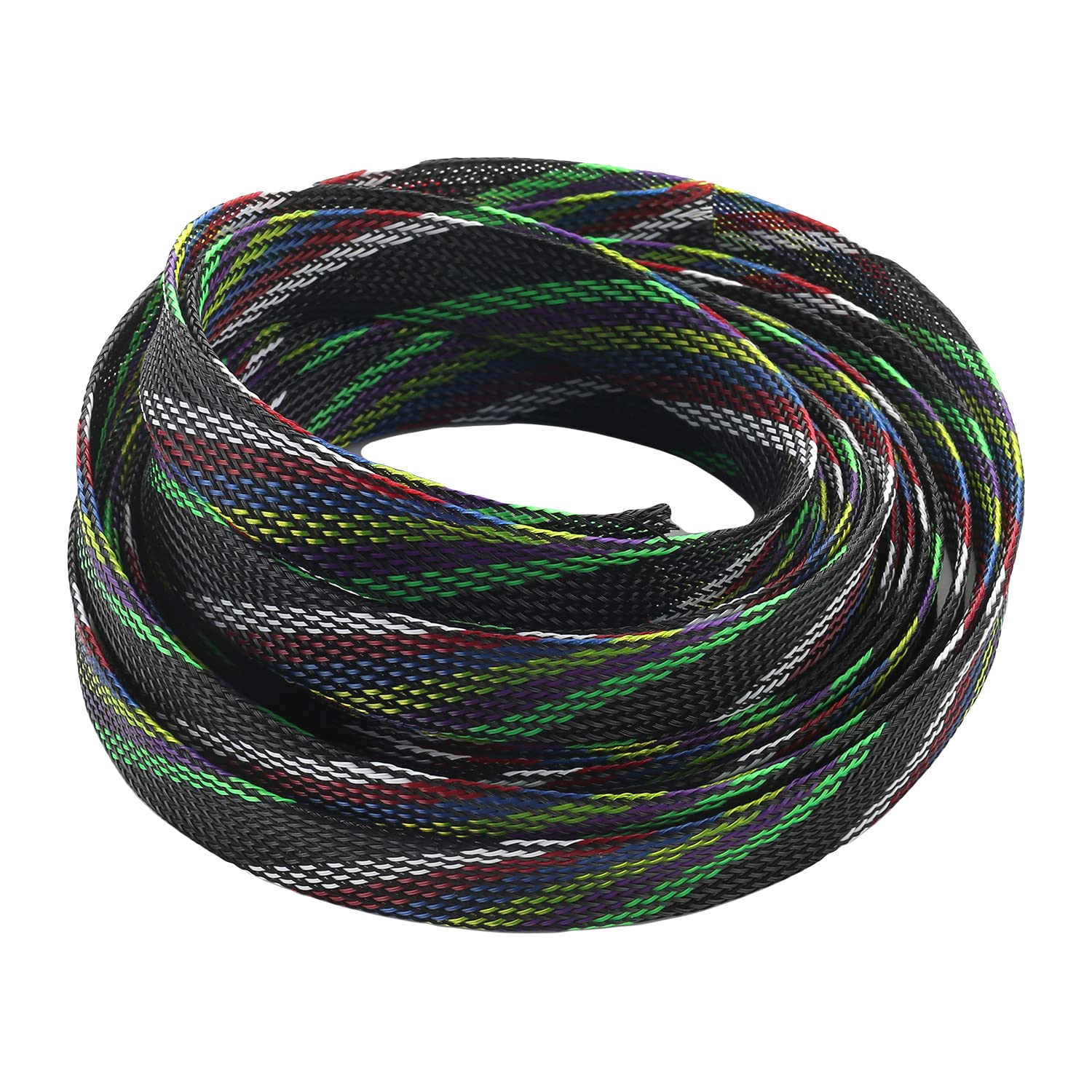 Othmro 1Pc Cable Tidy Sleeve, 5m Cable Protector, Desk Cable Management Cable Organizers Wire Tidy for TV/PC USB Cable, Pet Cable Protector Animal Chewing, 16mm Multicolor