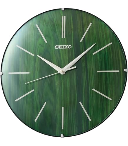 Amazon.com: SEIKO QXA816KRH Geometric Dial Non Ticking Wall Clock