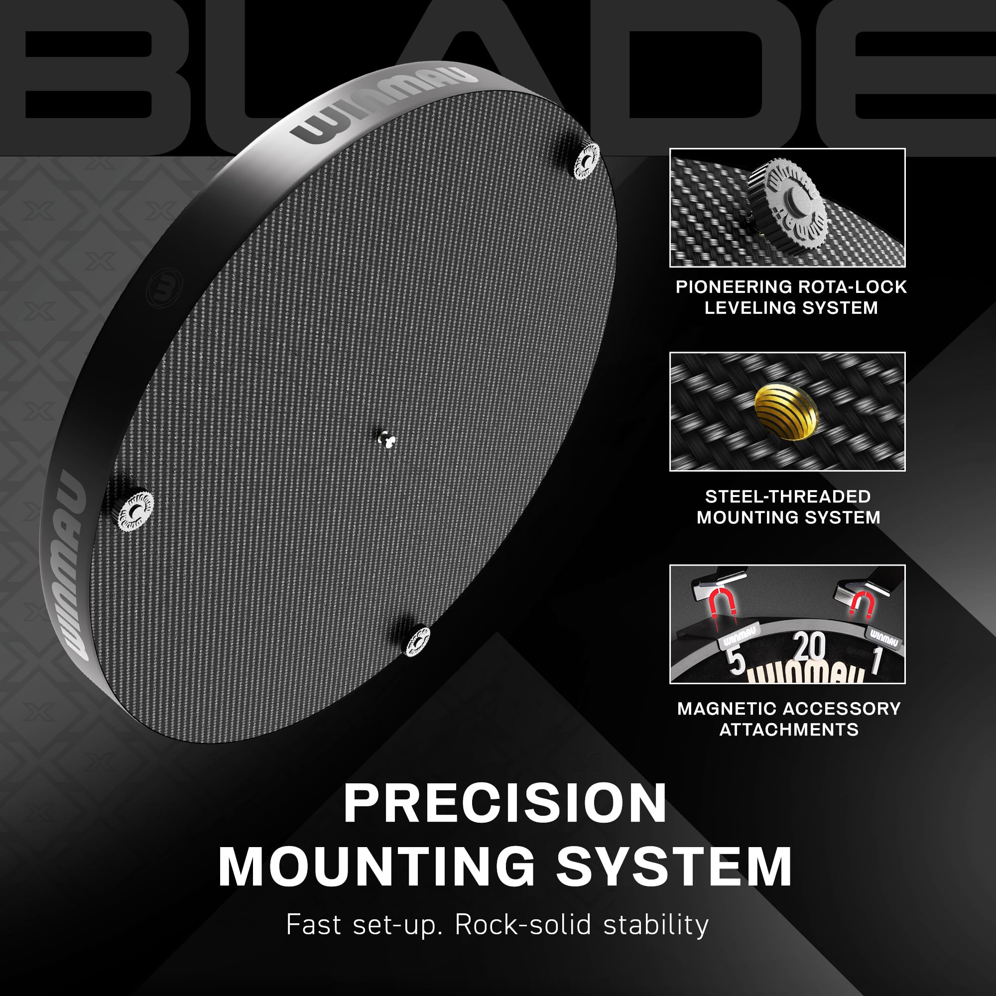 WINMAU Blade Serie dartscheibe steeldart – Professionelle PDC-Turnier steeldartscheibe - Blade X 8