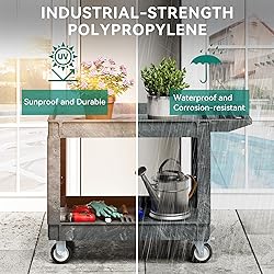 YITAHOME Utility Cart on Wheels, 550 lbs 2 Shelf