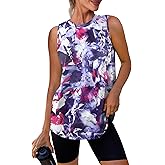 Womens Workout Tank Tops Lightweight Sleeveless Shirts for Women Loose Fit Tops for Athletic Running Tennis Yoga
