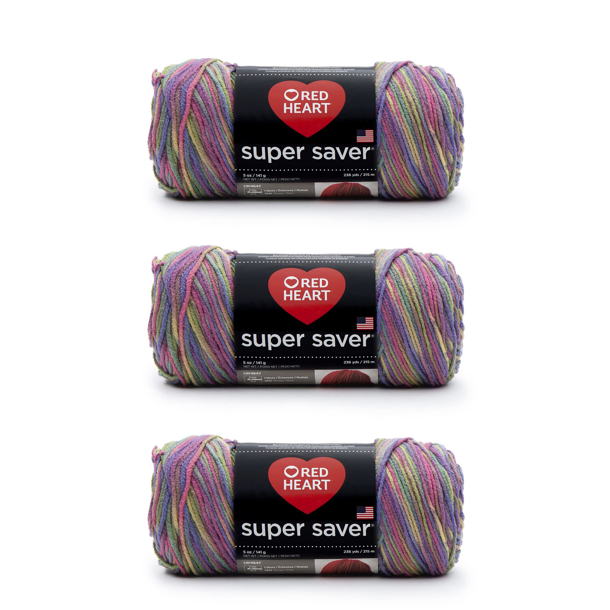 Red Heart Super Saver Pack of 3 - Artist Print - 7oz/198g - Acrylic - 4 Medium (Worsted) - 364 Yards - Knitting, Crocheting, Crafts & Amigurumi — image 1