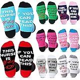 Vicenpal 8 Pairs Funny Teacher/Nurse Socks If You Can Read This/Is Off Duty for Teacher Appreciation Thank You Gift