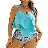 Arolina Tankini Swimsuits for Women Plus Size High Waisted Bikini Sets Tummy Control Bathing Suits （S-24W