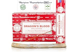 Satya Dragon Blood Incense Sticks, Satya Bng (Bangalore) Insenses 15gmx12 Pack with Raajsee Incense Holder Bundle, Satya Nag Champa Natural Incense