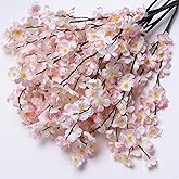 FLORANET 8 Pack Artificial Cherry Blossom Branches - 20 Inch Real Touch Silk Flowers with Bendable Stems for Vase, Wedding, Home Office Decor, Spring Floral, Party & Event Decor (Blush Pink Gradient)