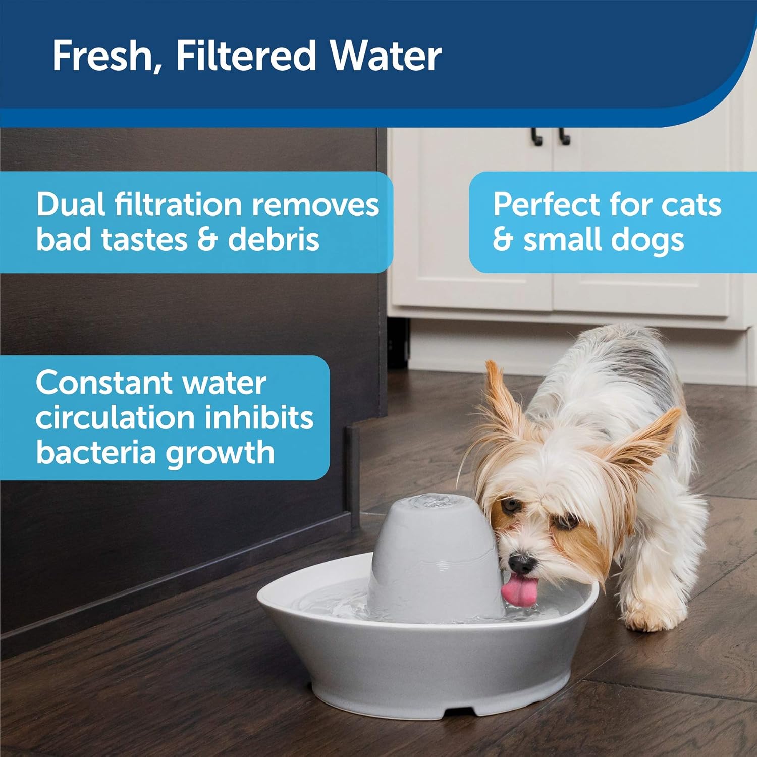 PetSafe Streamside Ceramic Pet Fountain, 1.8-litre water capacity, whisper-quiet design, filtered water - Image 4