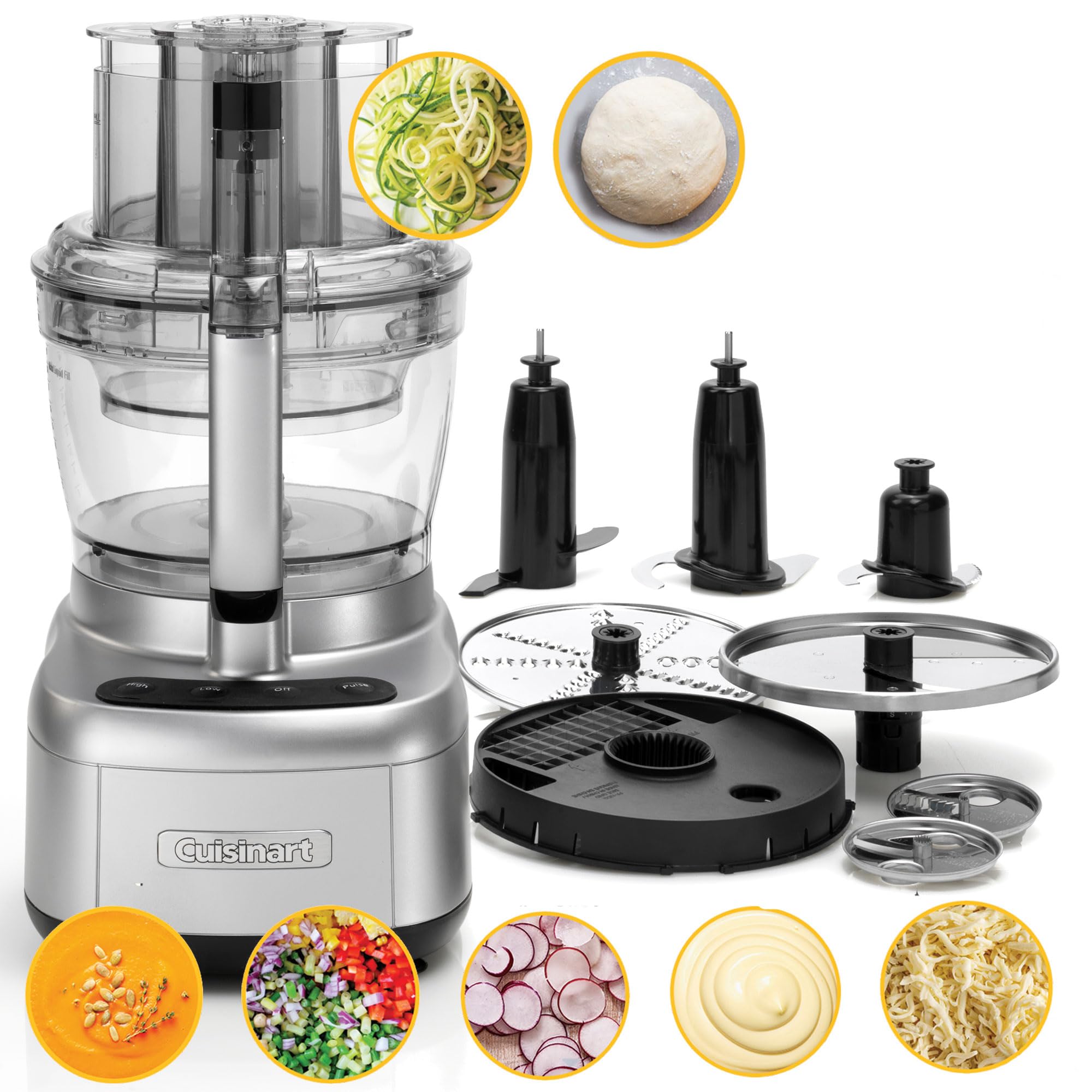 Cuisinart Expert Prep Pro Food Processor with 10 meal prep functions, Multifunctional, Large and Small Work Bowls, Spiralising, Grating & Dicing discs, BPA free, Dishwasher Safe Parts