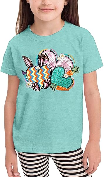 TODDLER HAPPY EASTER SHIRT BABY BOYS GIRLS CUTE EASTER HEART T-SHIRT FUNNY BUNNY EASTER EGG GRAPHIC TOPS