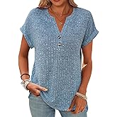 MixShe Womens Tops Plus Size Spring Clothes 2025 Lightweight Blouses Cowboy Chic Trendy Fashion T Shirts