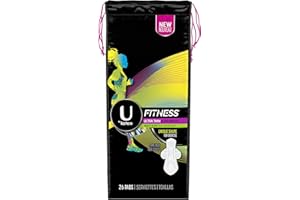 U by Kotex Unscented Heavy Absorbency Fitness Ultra Thin Pads with Wings, 26 Count