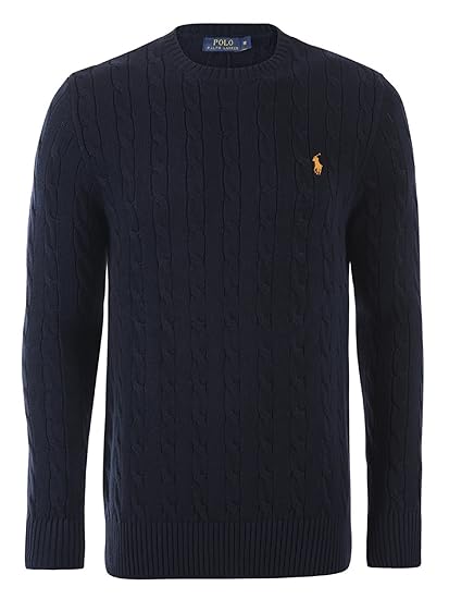 Men's Ralph Lauren Cable-knit Cotton Sweater - Ralph Lauren Jumper: Amazon.co.uk: Clothing