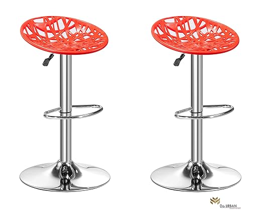 Da URBAN Spiderweb Height Adjustable Bar Stool Chair (Red) (Set of 2)