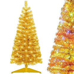 DEWUR Pre-Lit Artificial Christmas Tree, Warm White