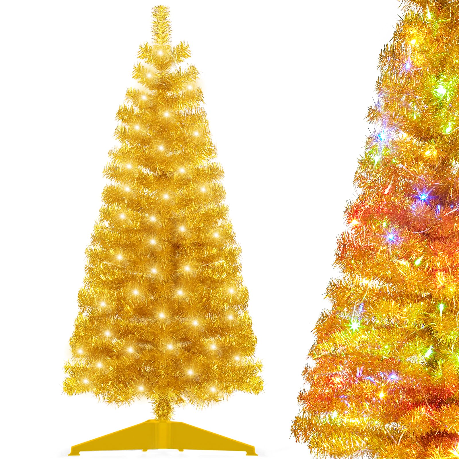DEWUR Pre-Lit Artificial Christmas Tree, Warm White