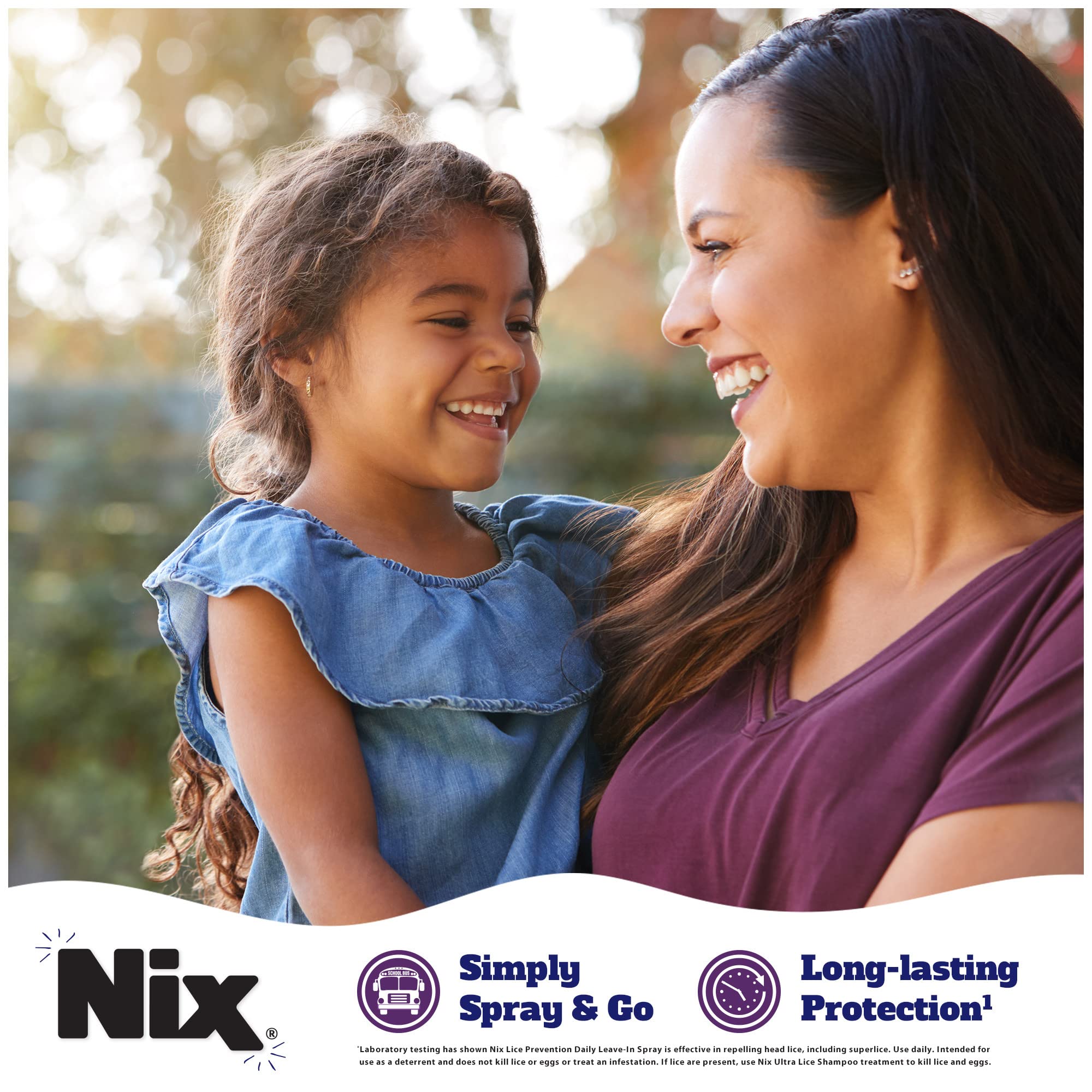 Nix Lice Prevention Daily Leave-In Spray for Kids, Long-Lasting Protection, Repels Superlice, 6 Fl Oz