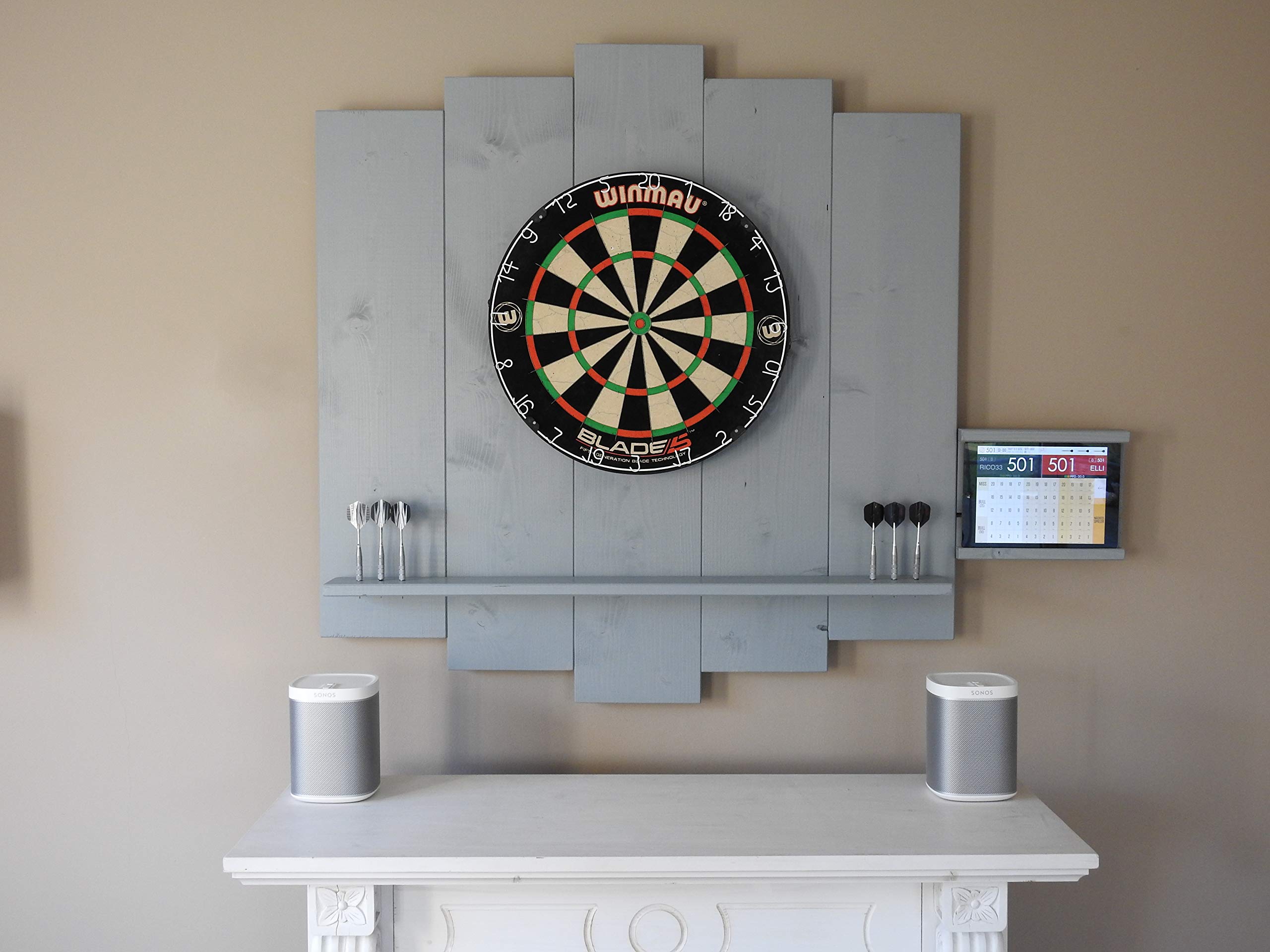 Buy WDS Darts Sports Wooden Dartboard Surround, Premium Dart Wall