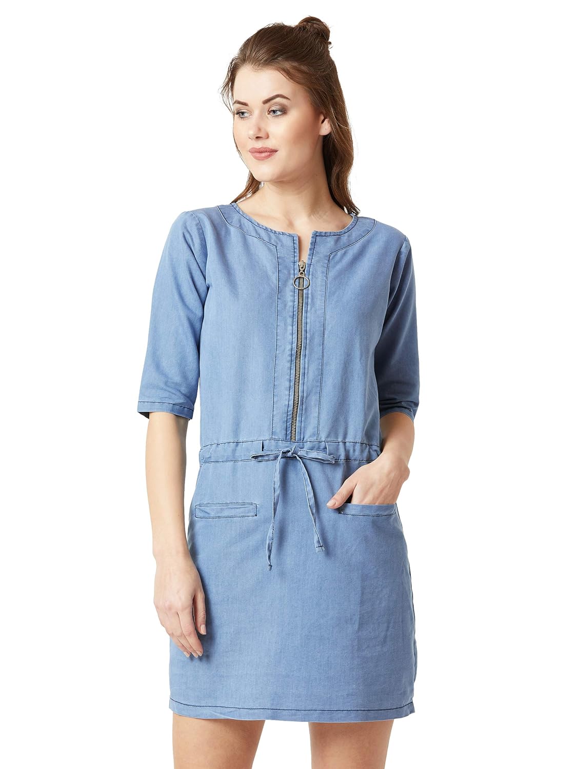 womens denim midi dress