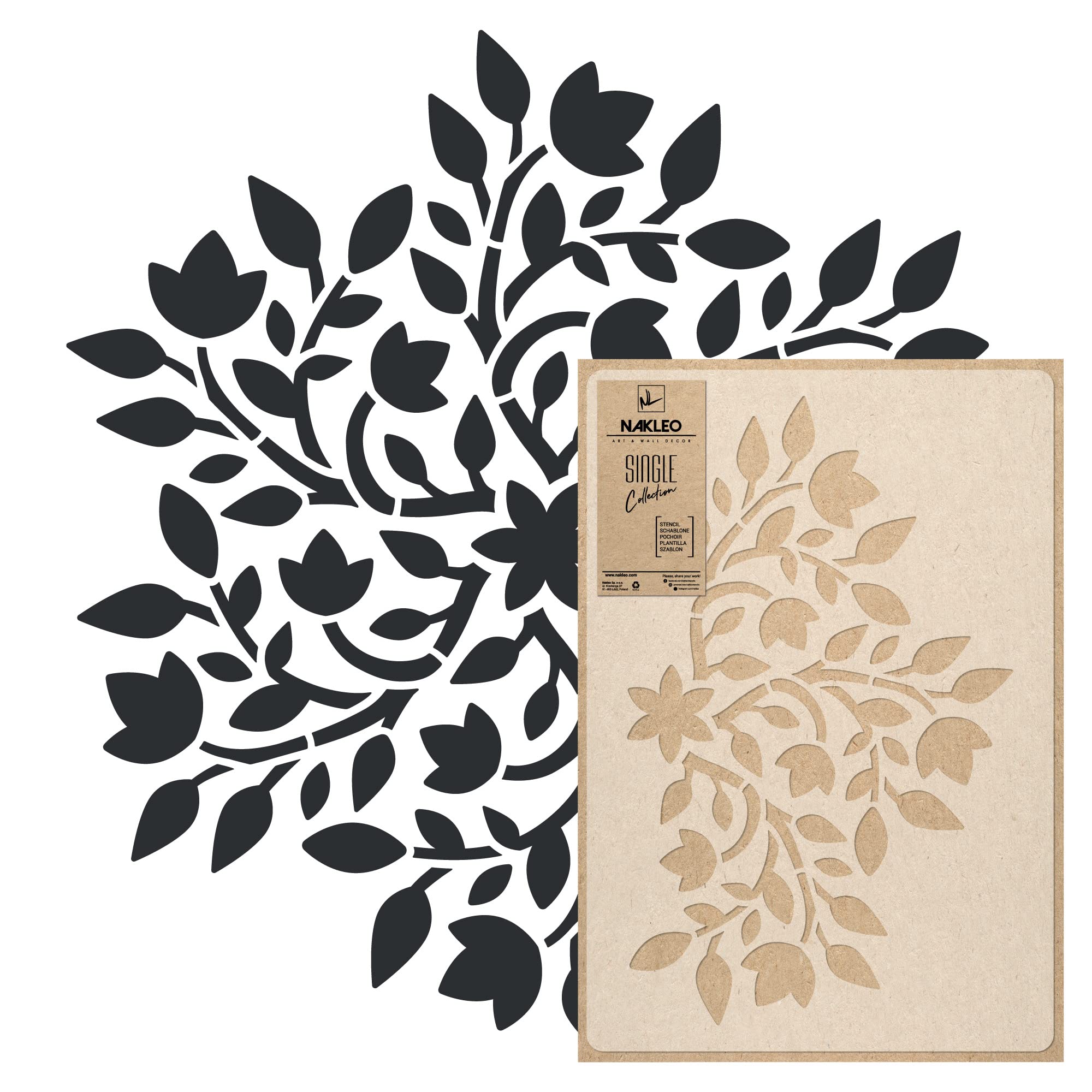 NAKLEO Mandala Large Painting Stencil Diameter 59 cm, Oriental Circle Mandala Geometric Ornament, Reusable Plastic Template DIY Art and Craft, Wall Floor Wood Fabric Furniture