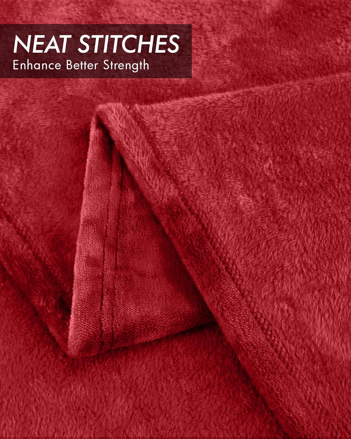 Utopia Bedding Fleece Blanket Queen Size Burgundy 300GSM Luxury Bed Blanket Fuzzy Soft Blanket Microfiber: Home & Kitchen