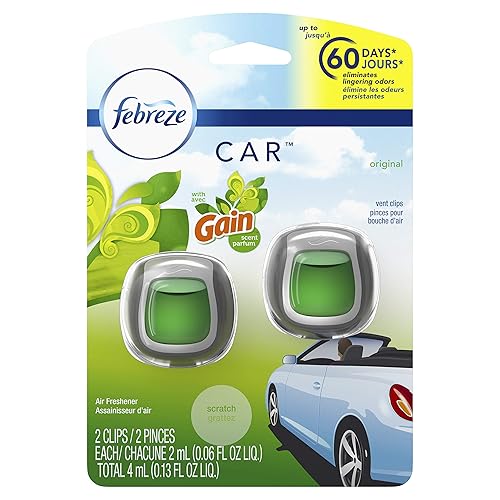 Febreze Car Air Fresheners, Gain Original Scent, Odor Fighter for