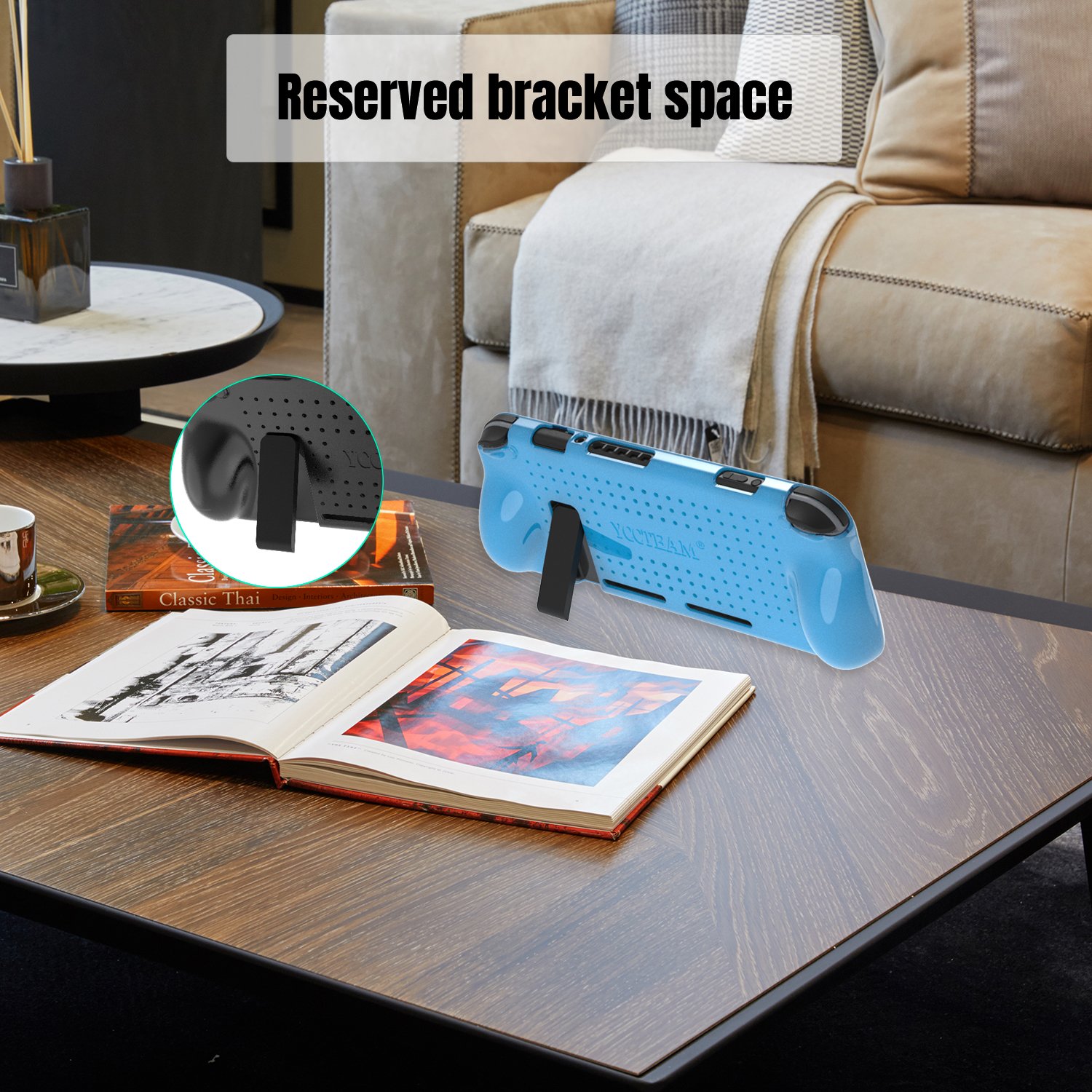 Protective Case for Nintendo Switch, Grip Cover with Shock Absorption and Anti-Scratch Design - Comfortable TPU Case for Nintendo Switch Console (Blue)