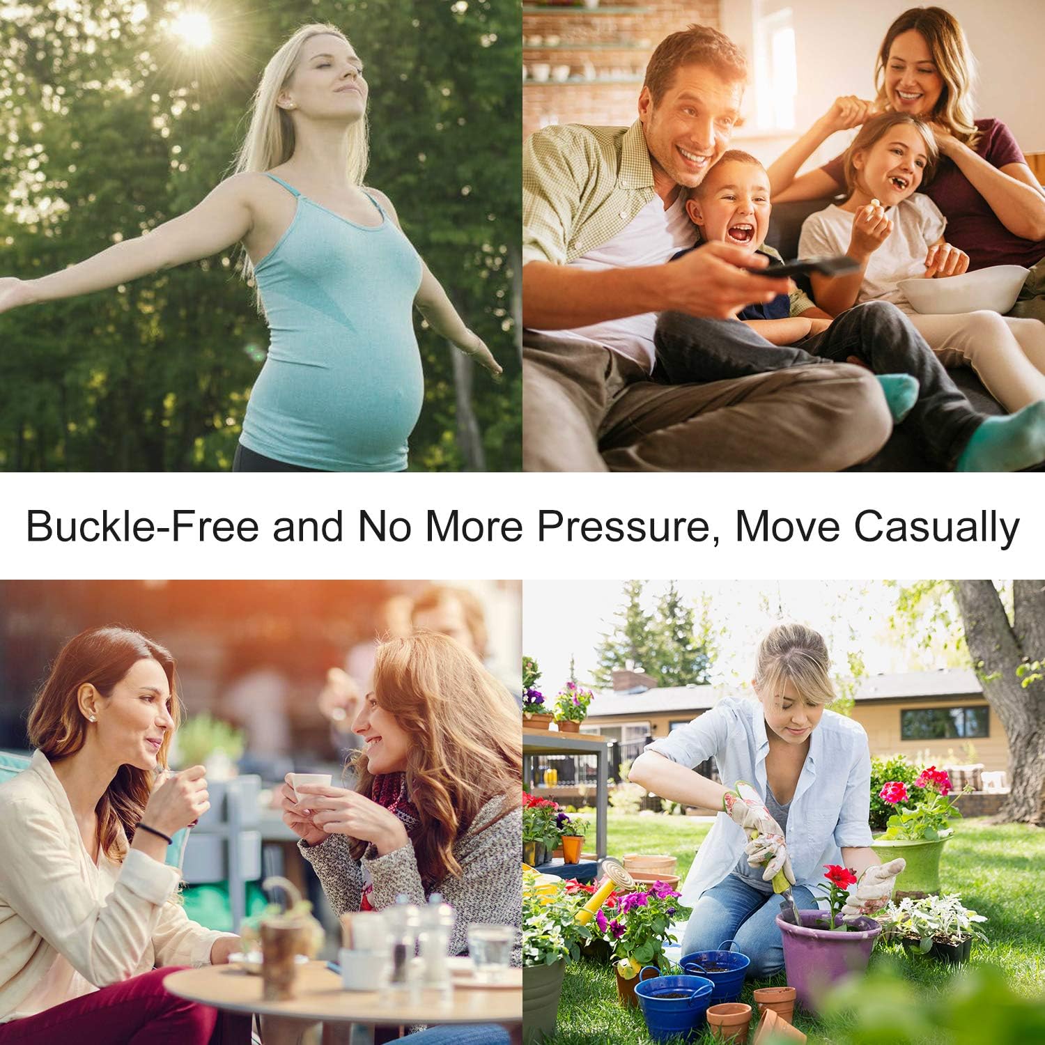 No Buckle Stretch Belt for Women and Men Elastic Waist Belt up to 72 Inches for Jeans Pants at  Women’s Clothing store
