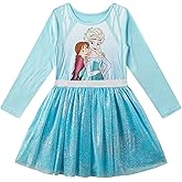 Disney Frozen, Minnie Mouse, Princess Girls Long Sleeve Dress for Toddlers and Big Kids