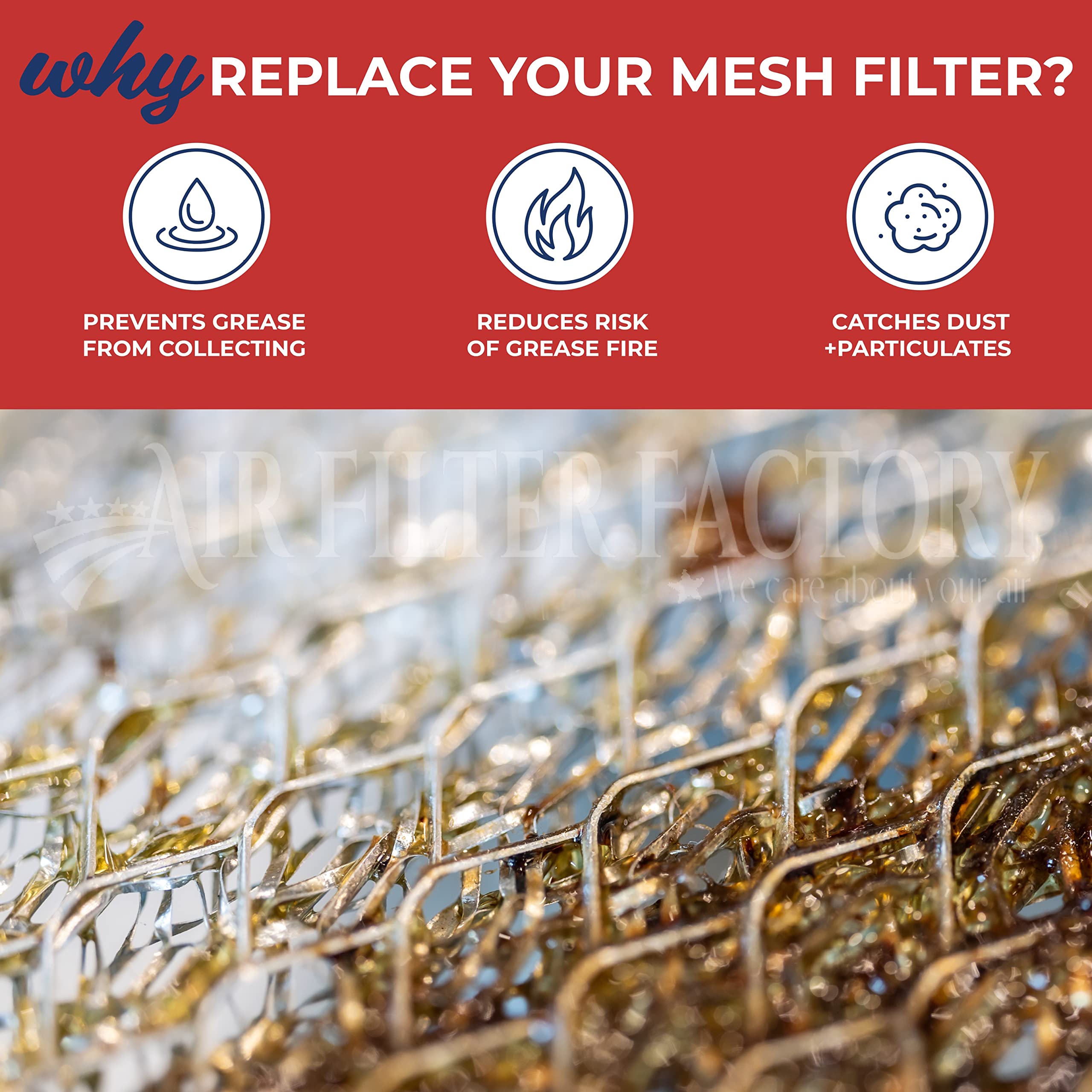 Air Filter Factory Replacement For KA240 KitchenAire 15.75 x 16.75 x 0.37 Inches Range Hood Filter Aluminum Mesh Grease Range Vent Hood Filter