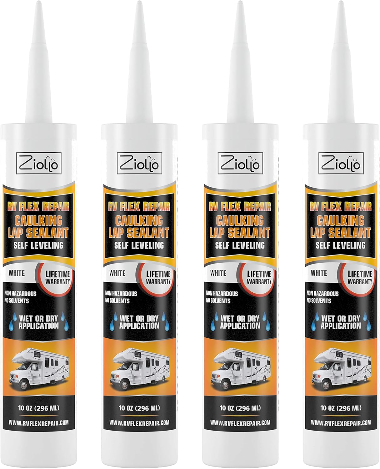 RV Flex Repair Self Leveling Caulking Lap Sealant White 410 oz