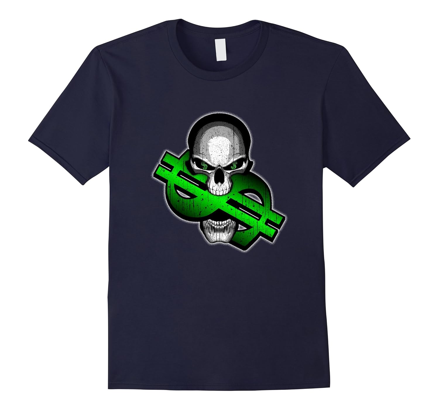 Money Skull T-Shirt Dollar Sign Symbol-ANZ