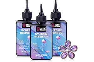 LET'S RESIN UV Resin Kit, 300g Low Viscosity Crystal Clear Hard Type for Craft Jewelry Making, Casting, Molds - Quick-Curing 