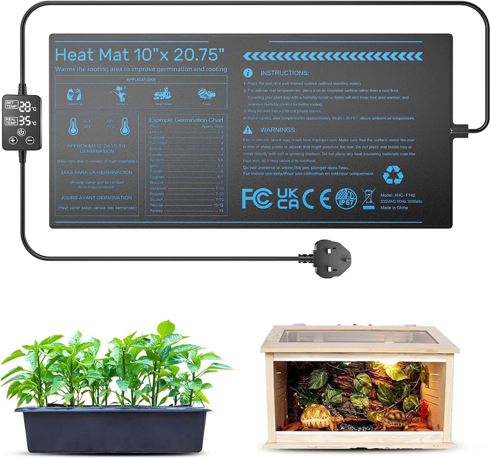 Zyncove Seedling Heat Mat 20x10in Waterproof for Germination & Reptiles