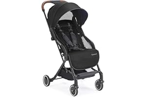 Contours Bitsy Elite Lightweight Baby Stroller, Toddler Stroller, Compact Stroller for Travel, Foldable Stroller with Adapter Free Infant Car Seat Compatibility, Easy One-Hand Fold - Onyx Black