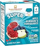 Happy Squeeze Super Organic, Apple Blueberry Pomegranate, 3.17 Ounce (Pack of 16)
