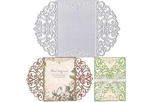 ON-AIRSTORE Lace Flower Metal Cutting Dies for Card Making, Wedding Invitation Card Border Die Cuts Carbon Steel Embossing Stencil Template Cutting Tools for DIY Scrapbooking Paper Card Photo Album Craft Supplies