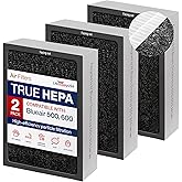 Classic 500/600 Series HEPA SmokeStop Filter Replacement Compatible with Blueair Air Purifier Models 501 503 505 510 550E 555EB 601 603 605 650E by LifeSupplyUSA (3-Pack)