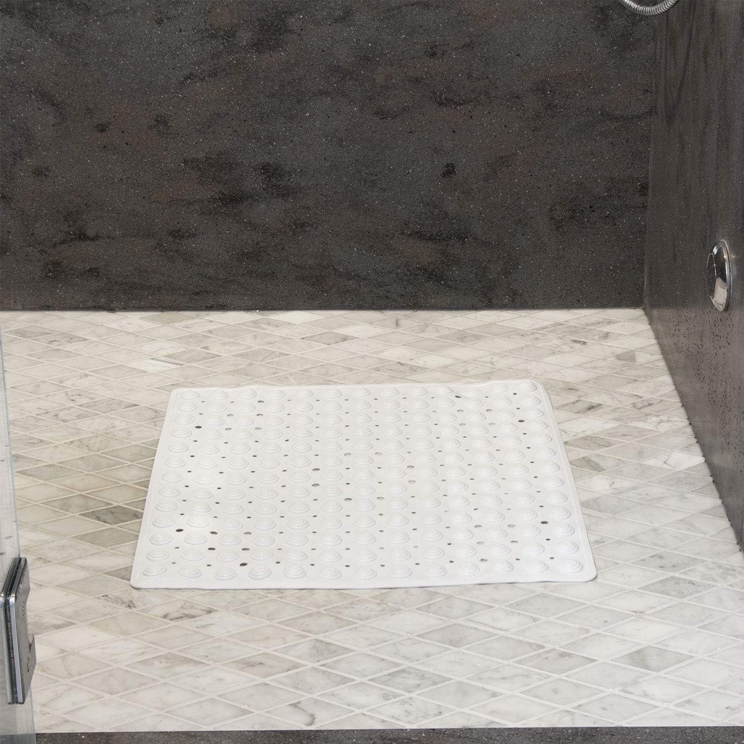 DMI Cushioned Non-Slip Bath Mat for Shower and Tub, Square 21 x 21 inches, White: Health & Personal Care